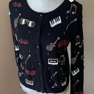 Alice & Olivia NWT $598 S Bendet beaded sweater L